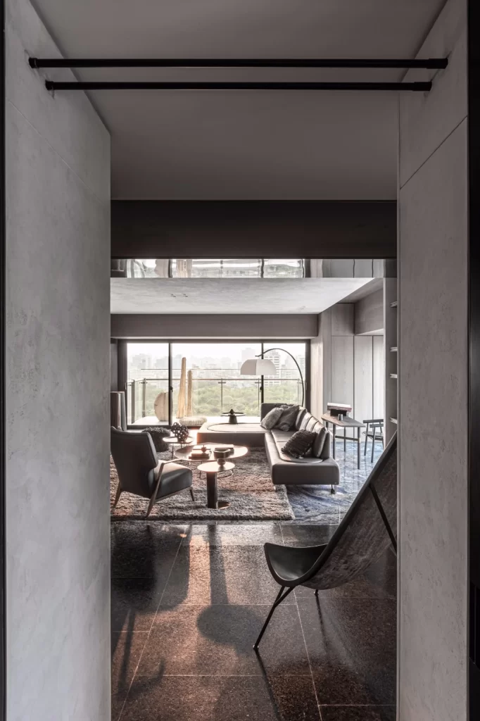 Modern Industrial Living Room Dark Grey Neutral Black Metal