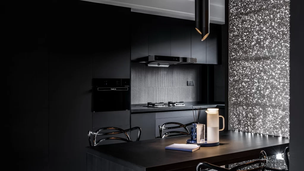 Modern Kitchen Black Matte Minimalist Sleek Stainless Steel