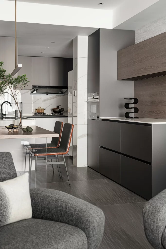 Modern Kitchen Grey Neutral Stainless Steel Sleek