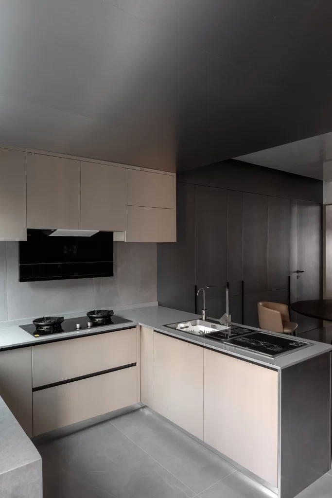 Modern Kitchen Neutral Beige Black Stainless Steel
