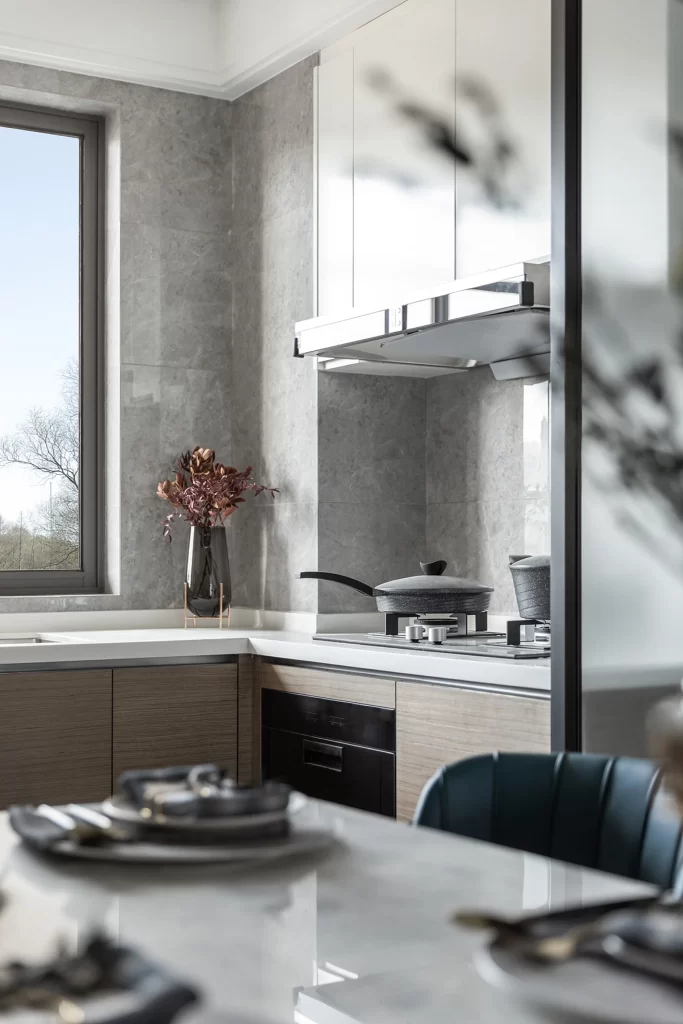 Modern Kitchen Neutral Gray White Wood