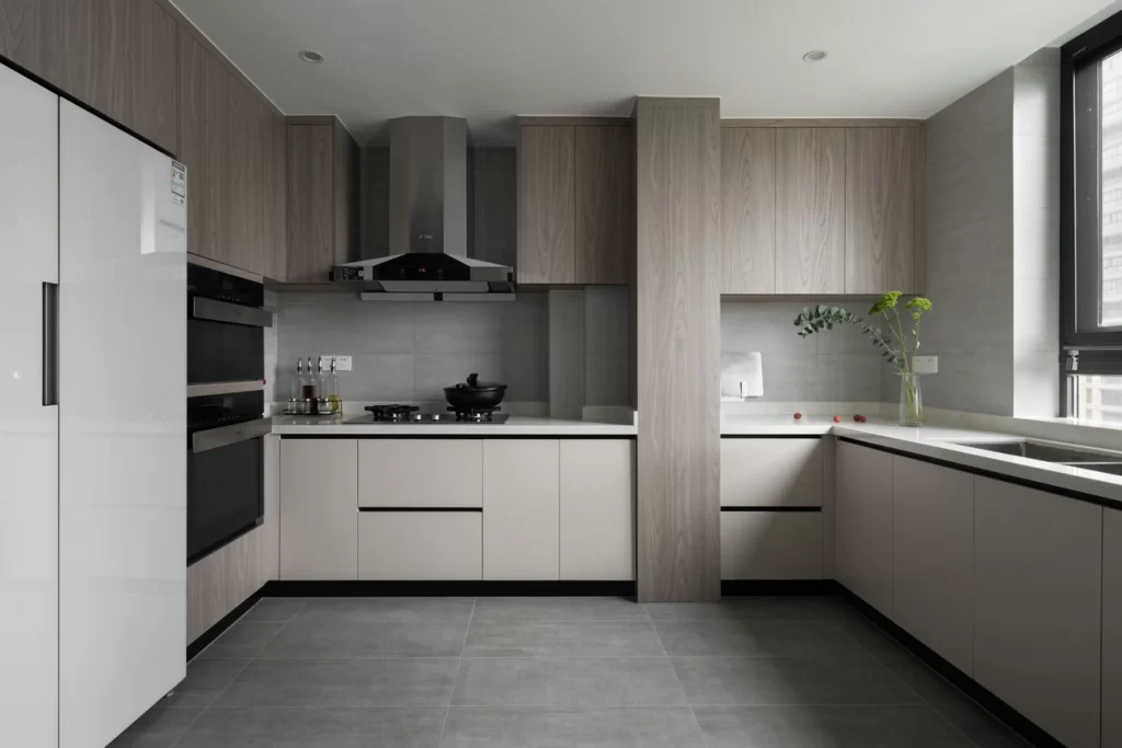 Modern Kitchen Neutral Grey White Wood Stainless Steel