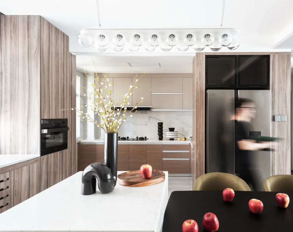 Modern Kitchen Neutral Wood White Black Minimalist
