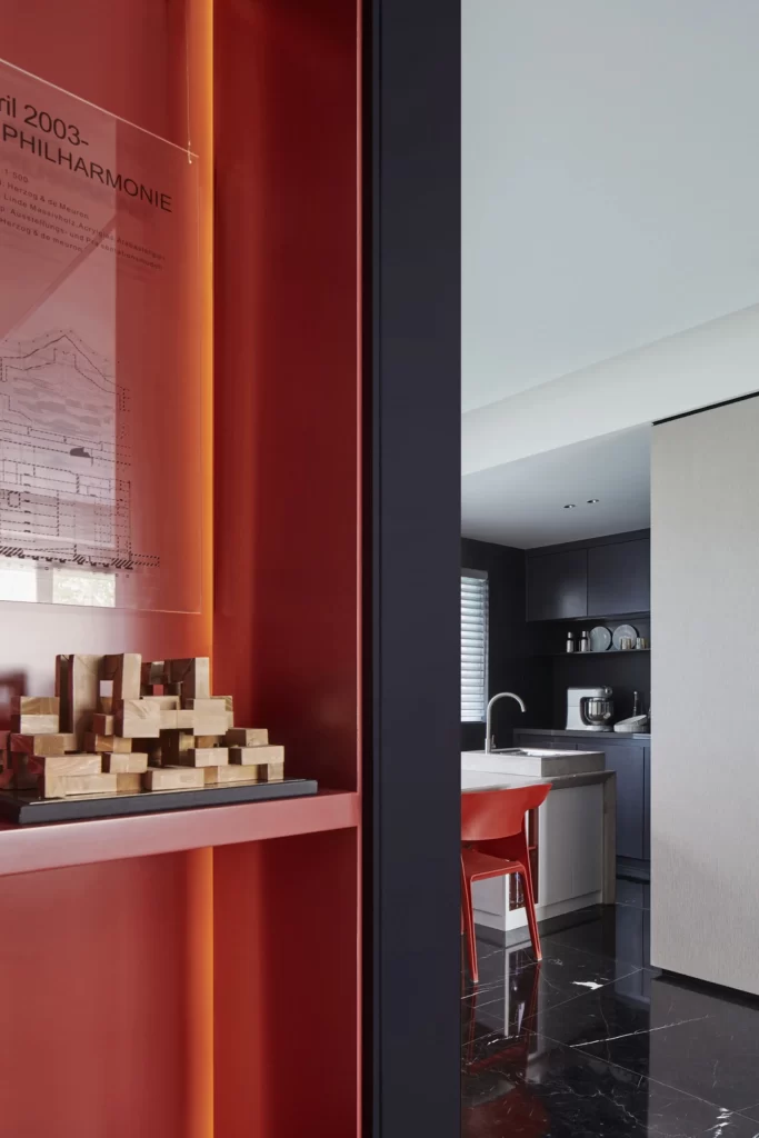 Modern Kitchen Red Black White Minimalist