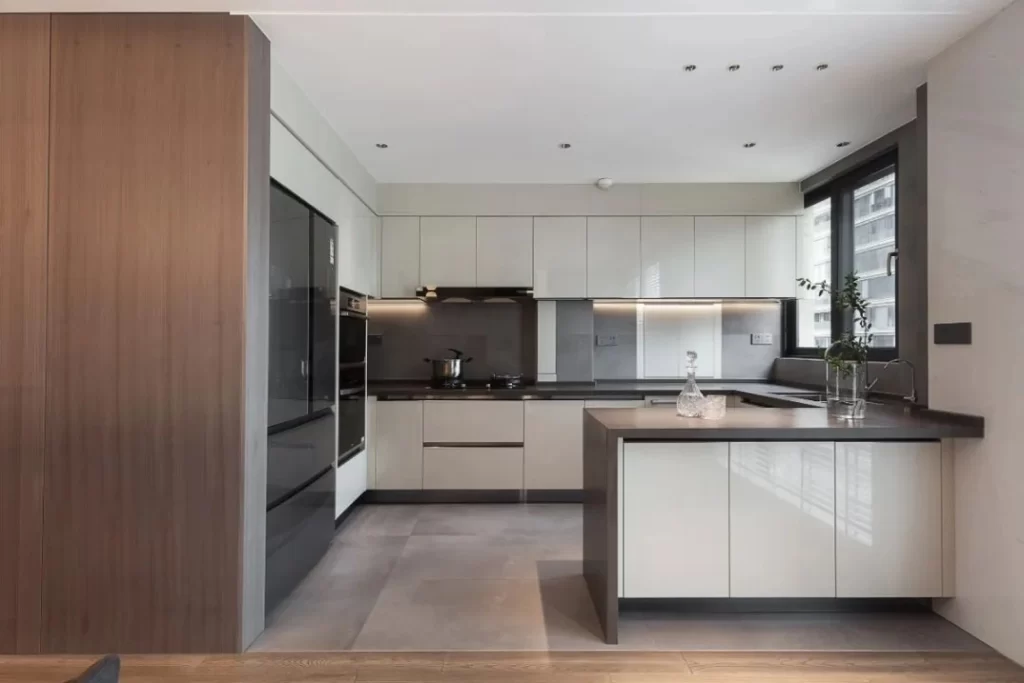 Modern Kitchen White Gray Black Stainless Steel