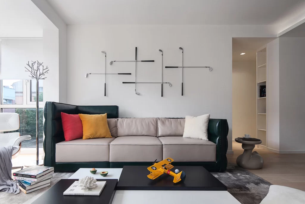 Modern Living Room Beige Black White Neutral
