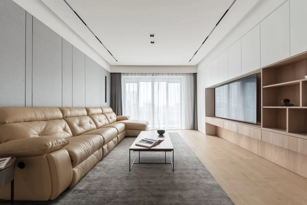Modern Living Room Beige Neutral Light Wood