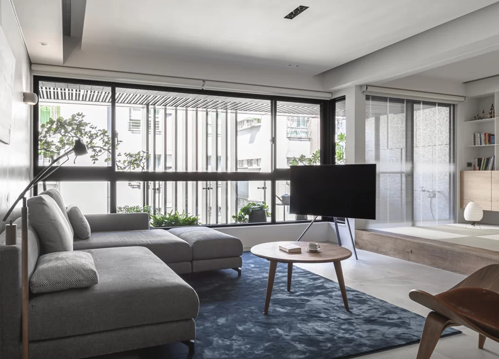 Modern Living Room Grey Neutral Light Wood