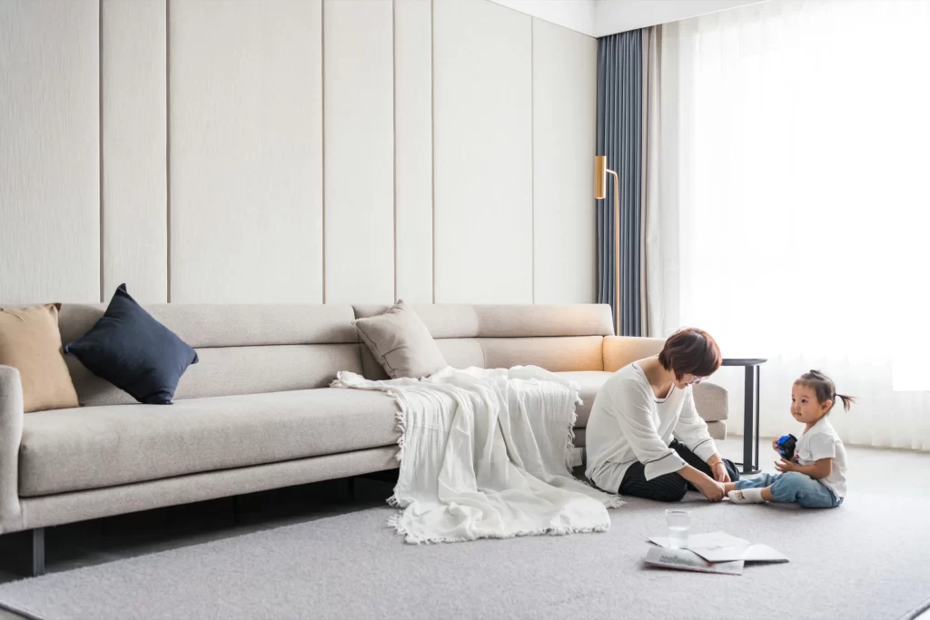 Modern Living Room Neutral Tones Soft Textures Minimalist