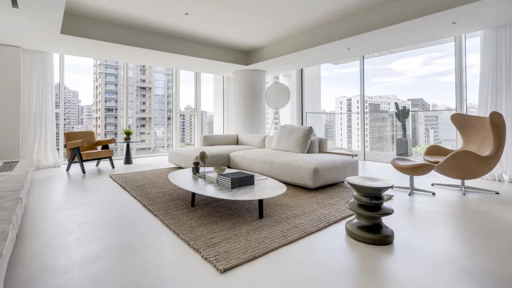 Modern Living Room White Neutral Light Wood