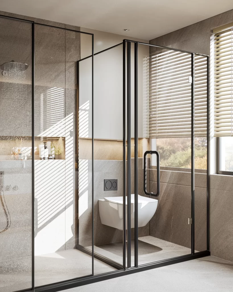Modern Minimalist Bathroom Neutral Glass