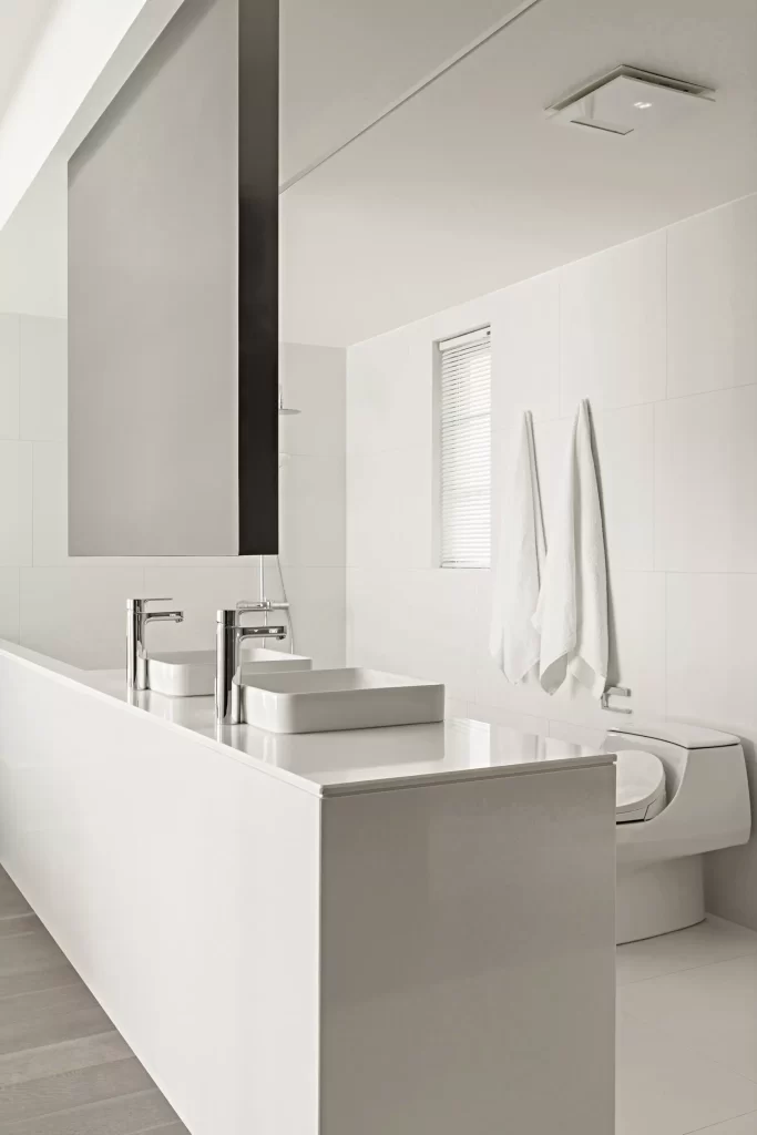 Modern Minimalist Bathroom White Neutral Clean Lines