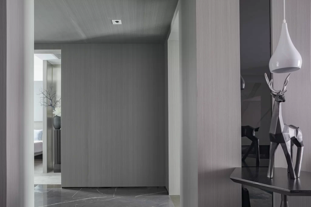 Modern Minimalist Bedroom Grey Neutral Marble Floor