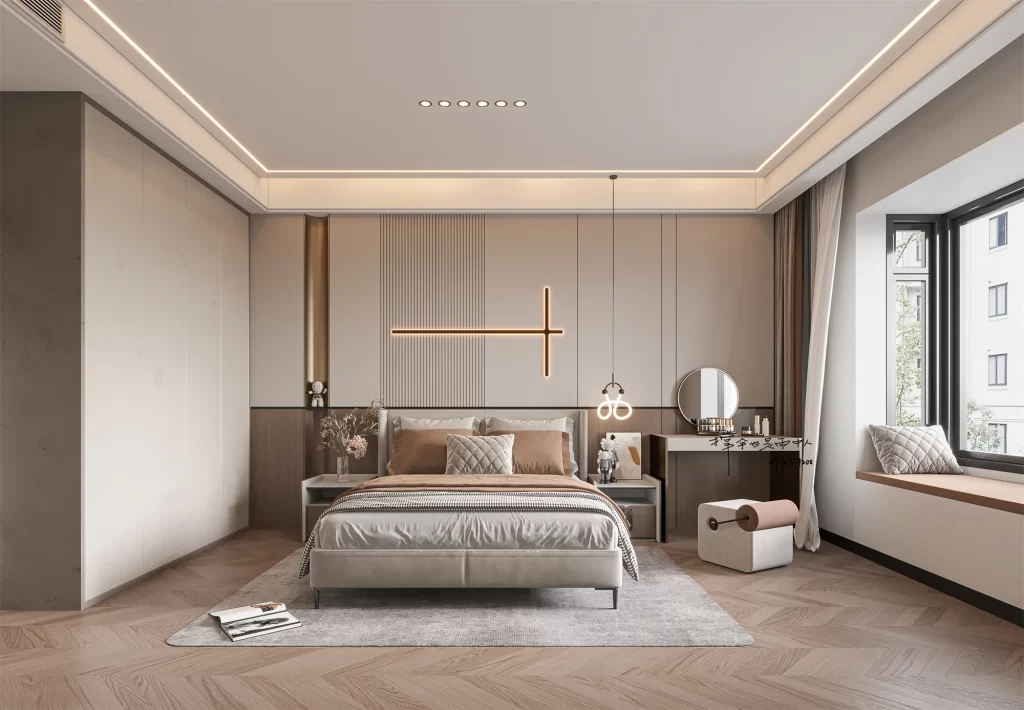 Modern Minimalist Bedroom Neutral Beige Wood