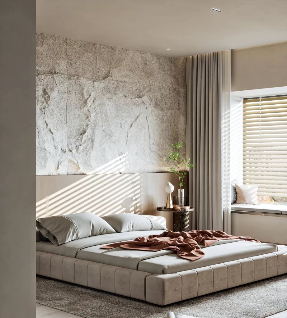 Modern Minimalist Bedroom Neutral Earthy Tones