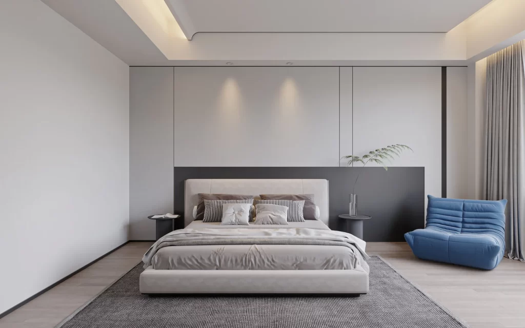Modern Minimalist Bedroom Neutral Gray Simple