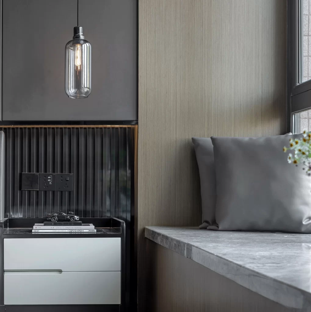 Modern Minimalist Bedroom Neutral Grey Black White
