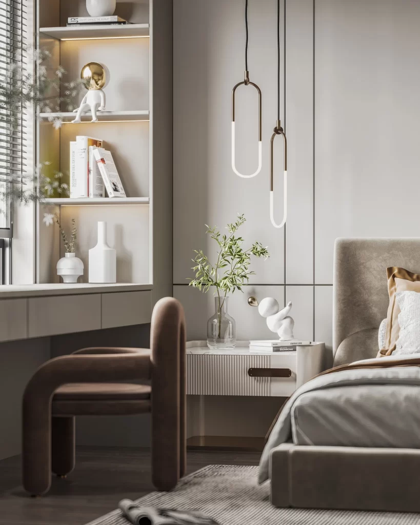 Modern Minimalist Bedroom Neutral Soft Lighting