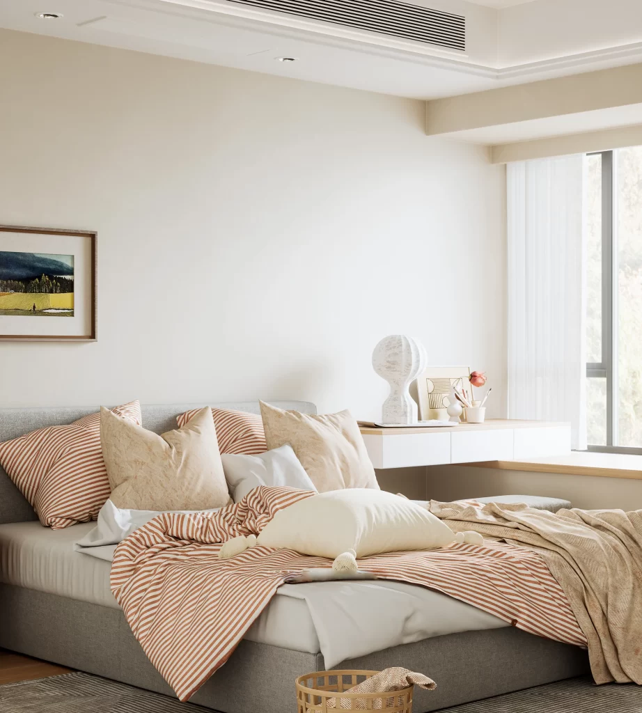 Modern Minimalist Bedroom Neutral Soft Textures
