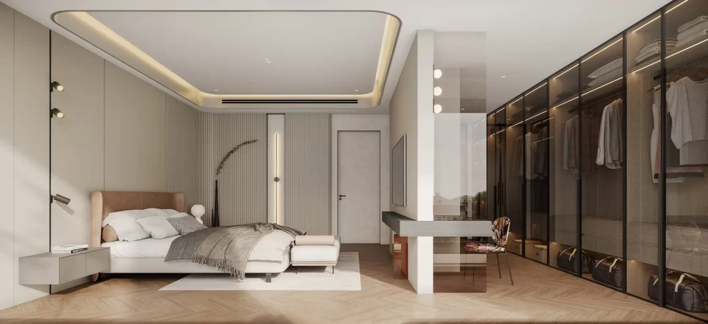 Modern Minimalist Bedroom Neutral Warm Wood