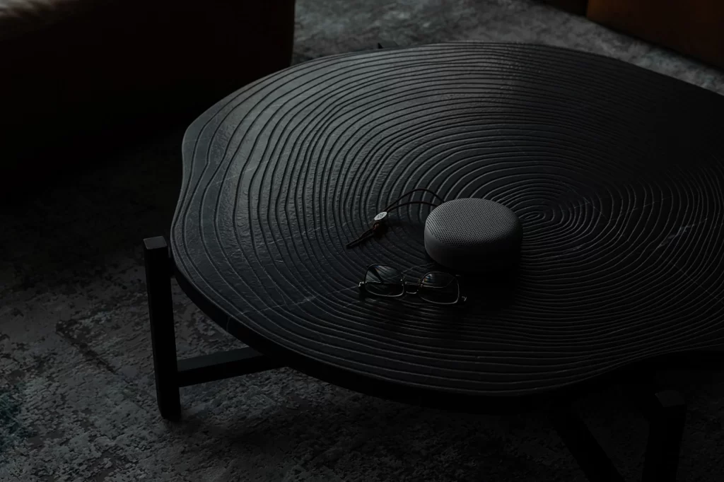 Modern Minimalist Coffee Table Black Textured Simple
