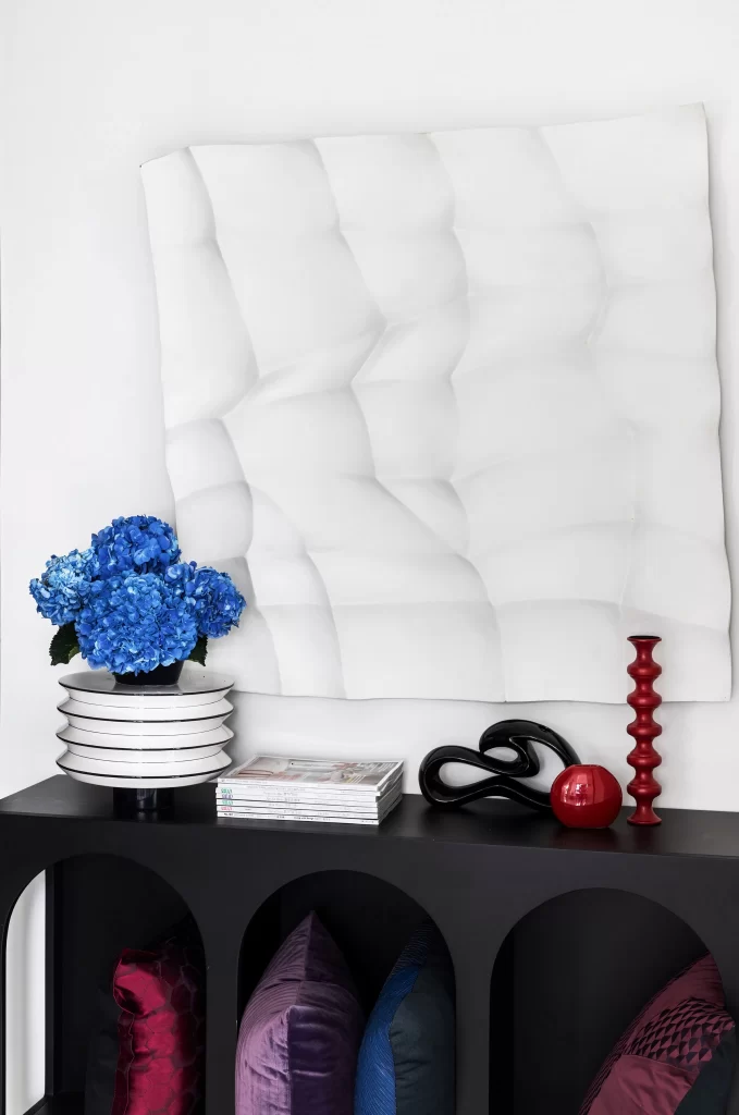 Modern Minimalist Console Table White Blue Red Black