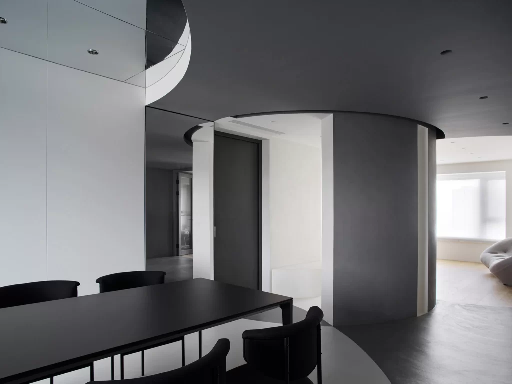 Modern Minimalist Dining Room Black White Neutral