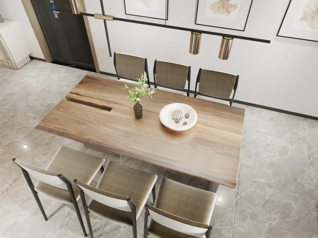 Modern Minimalist Dining Room Neutral Wood