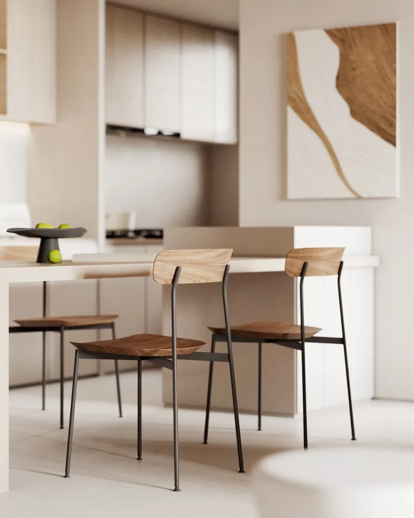 Modern Minimalist Dining Room Neutral Wood Simple