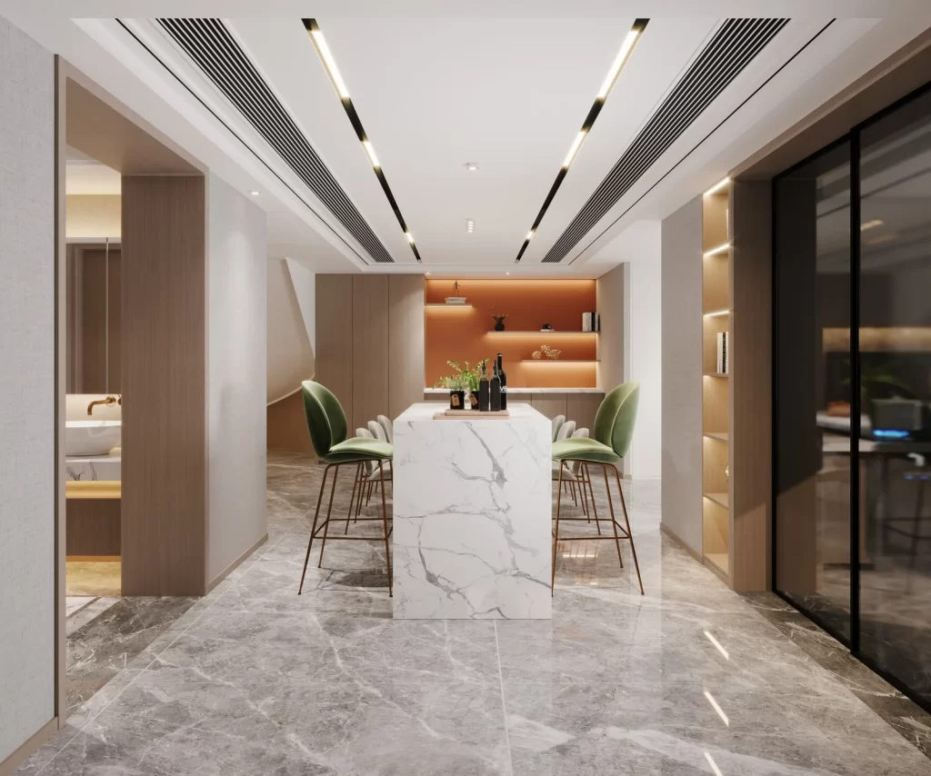 Modern Minimalist Dining Room White Gray Neutral