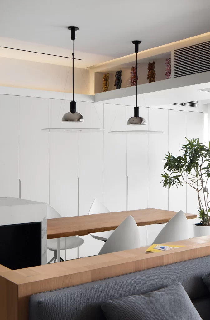 Modern Minimalist Dining Room White Neutral Wood Black