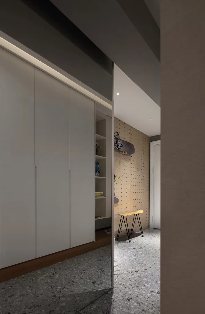 Modern Minimalist Entryway Neutral Beige White Wood
