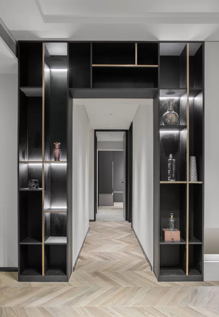 Modern Minimalist Hallway Neutral Black Wood