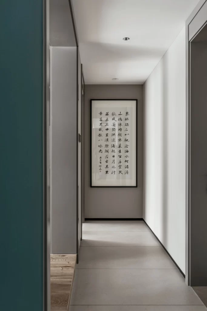 Modern Minimalist Hallway Neutral Gray White Black