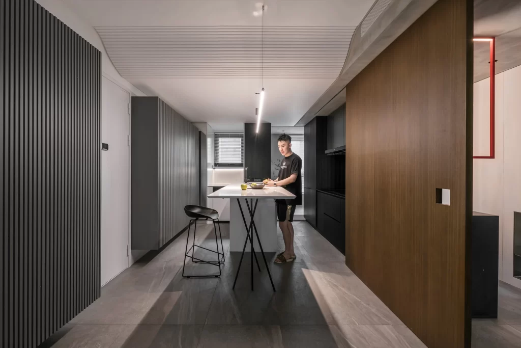 Modern Minimalist Kitchen Neutral Black Wood