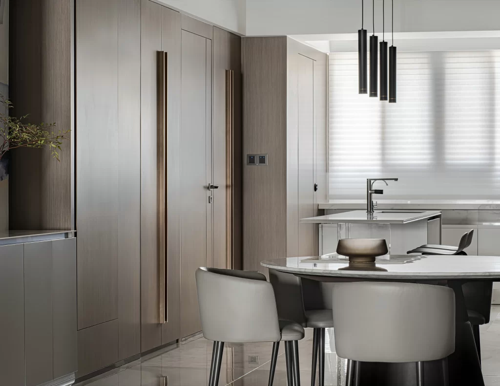 Modern Minimalist Kitchen Neutral Grey Sleek Lines