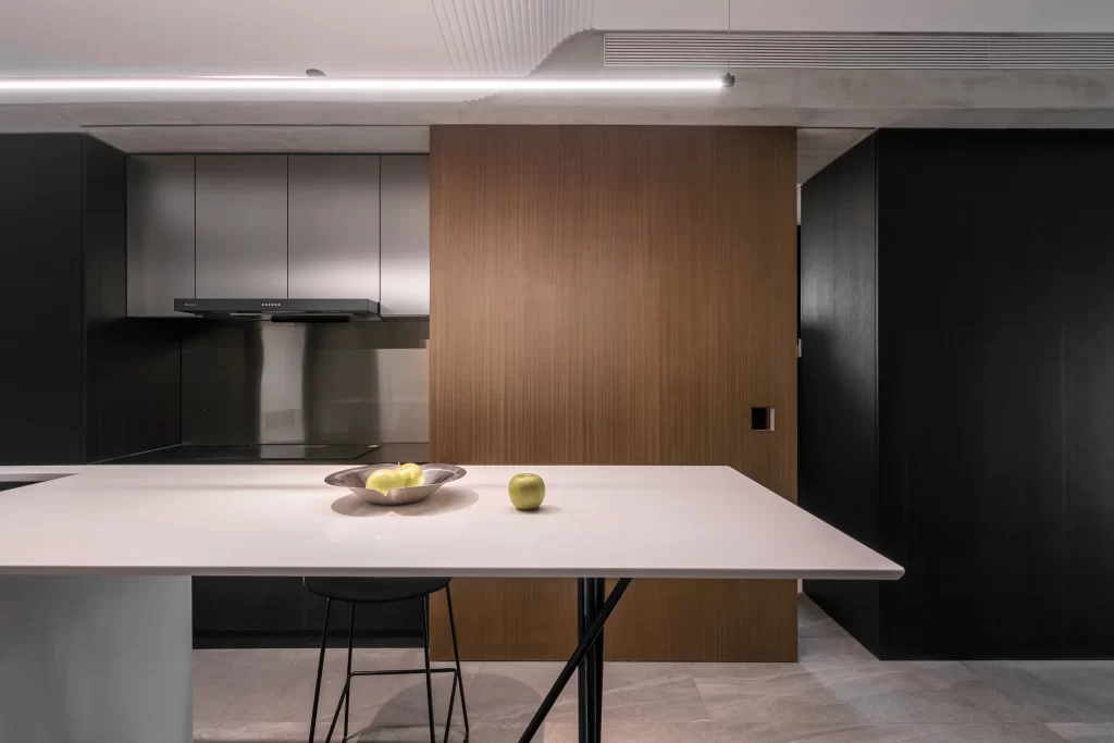 Modern Minimalist Kitchen Neutral Light Wood Black