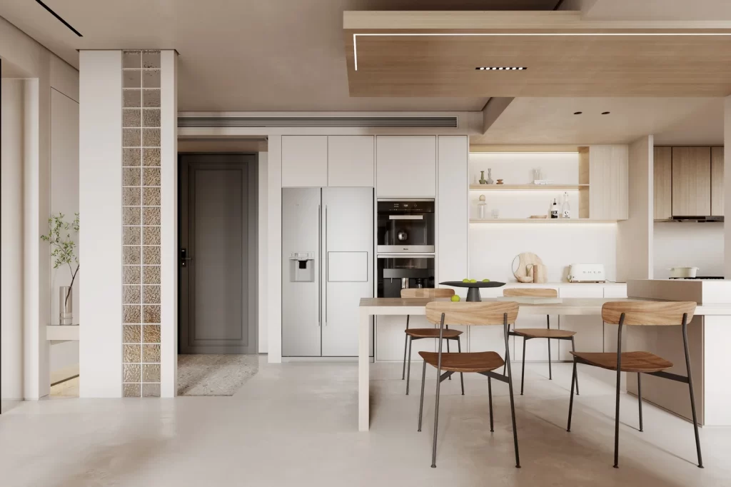 Modern Minimalist Kitchen Neutral Wood White