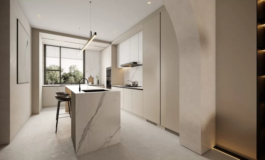 Modern Minimalist Kitchen White Neutral
