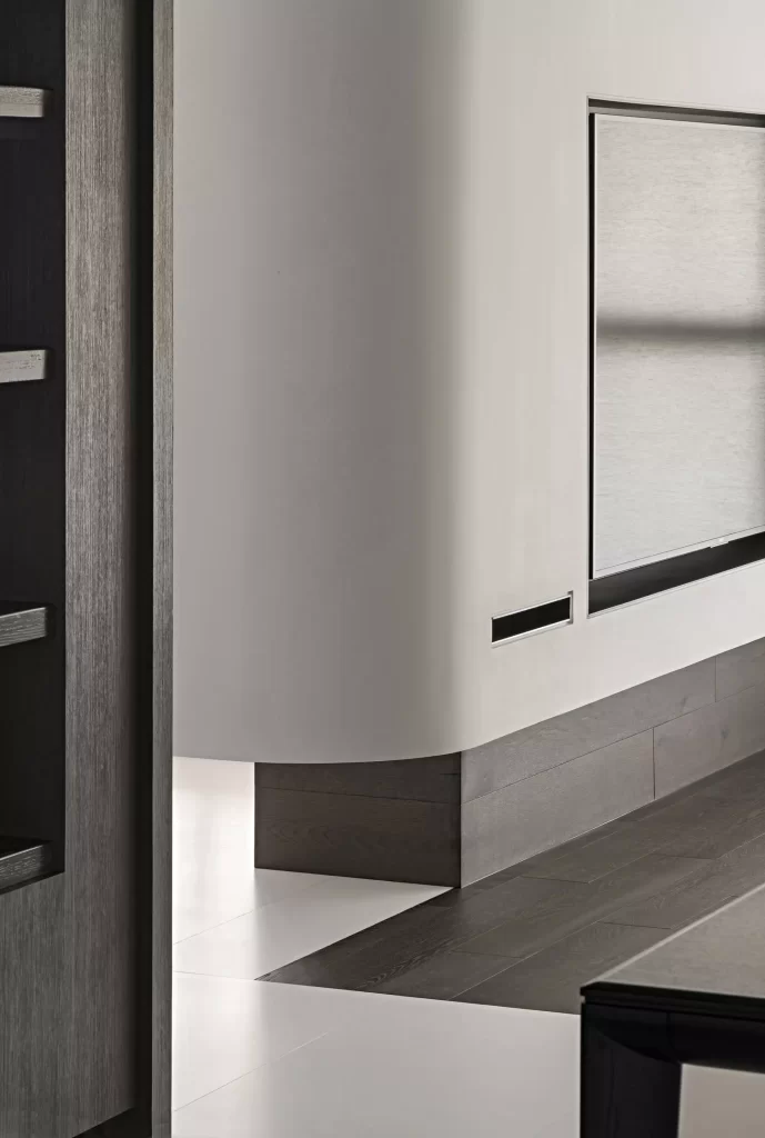 Modern Minimalist Kitchen White Neutral Dark Wood