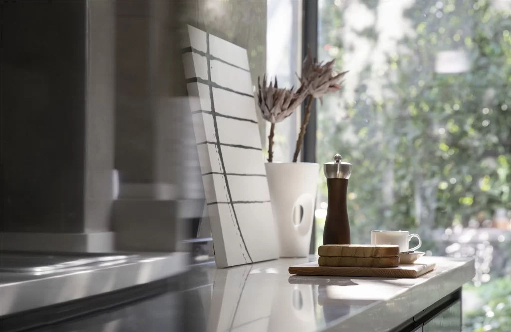 Modern Minimalist Kitchen White Neutral Wood Accents