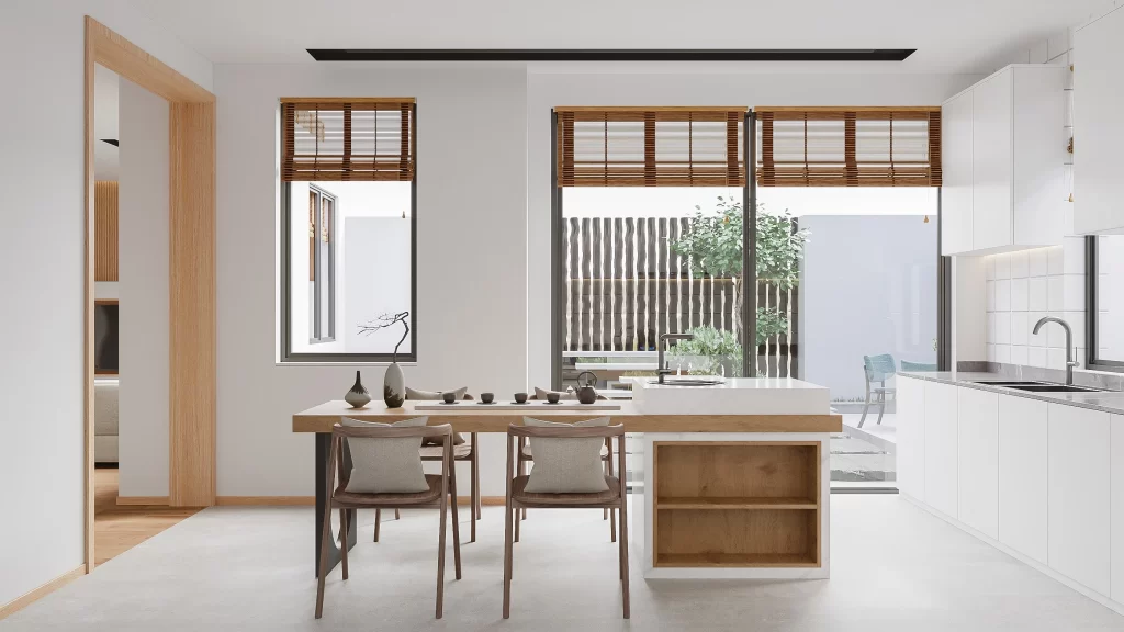 Modern Minimalist Kitchen White Wood Neutral