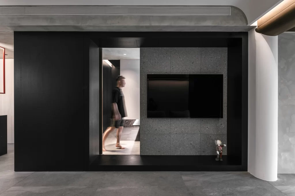 Modern Minimalist Living Room Black Grey Neutral Light Wood