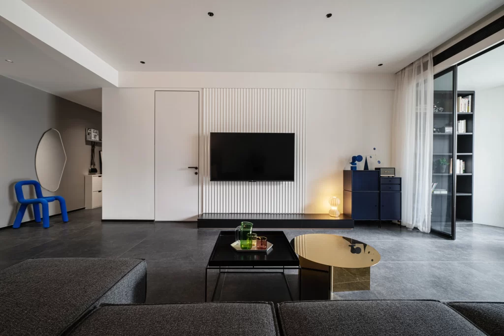 Modern Minimalist Living Room Black White Gray Neutral
