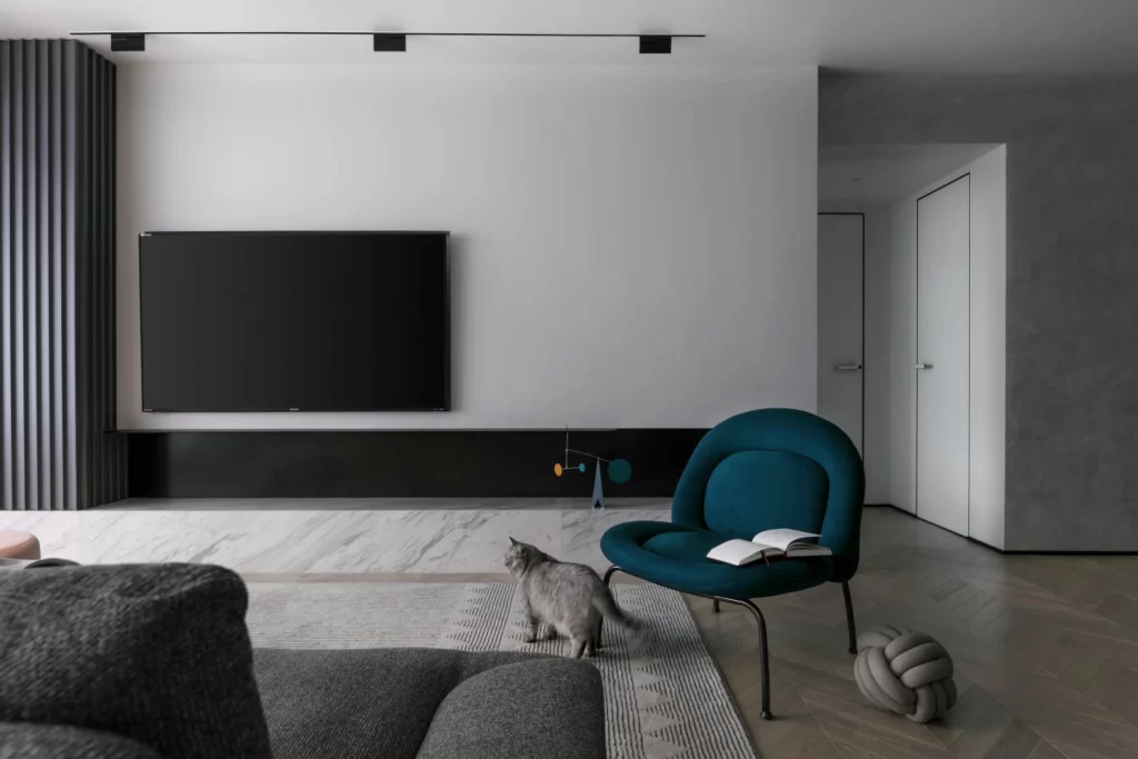 Modern Minimalist Living Room Black White Grey