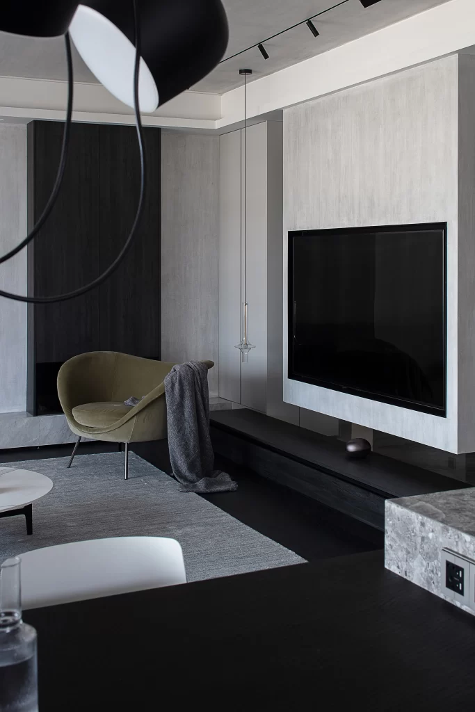 Modern Minimalist Living Room Black White Neutral