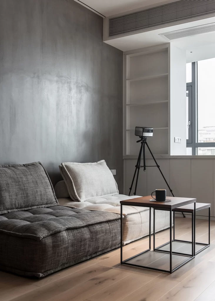 Modern Minimalist Living Room Grey Neutral Light Wood