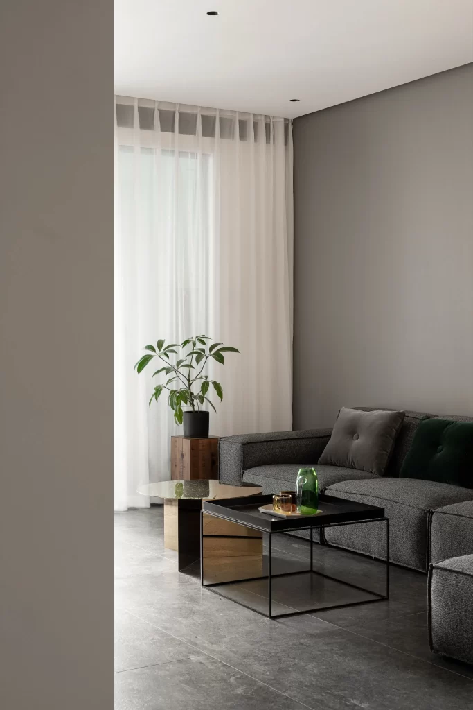 Modern Minimalist Living Room Grey Neutral White Light