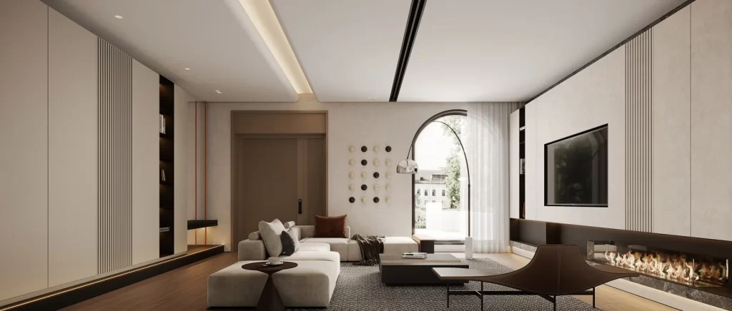 Modern Minimalist Living Room Neutral Beige Black