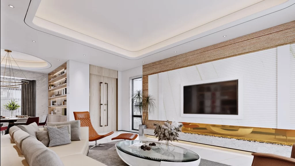 Modern Minimalist Living Room Neutral Beige Brown